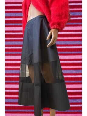 Mare Mare x Anthropologie Sheer-Panel Circle Midi Skirt XS-S